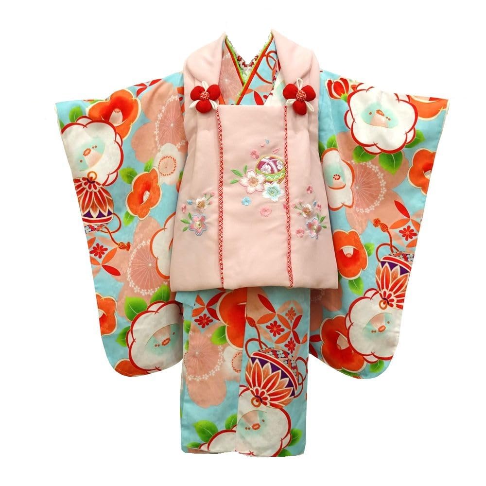 Amazon | [きもの遊美] 七五三 3才着物被布セット「花ひめ」9点